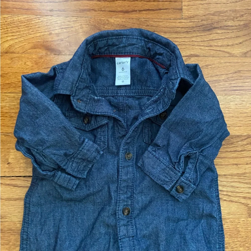 Carters Jumpsuit Denim Coverall Button Front